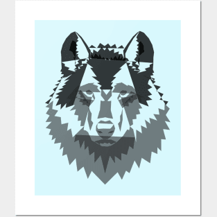 Geometric Wolf Posters and Art